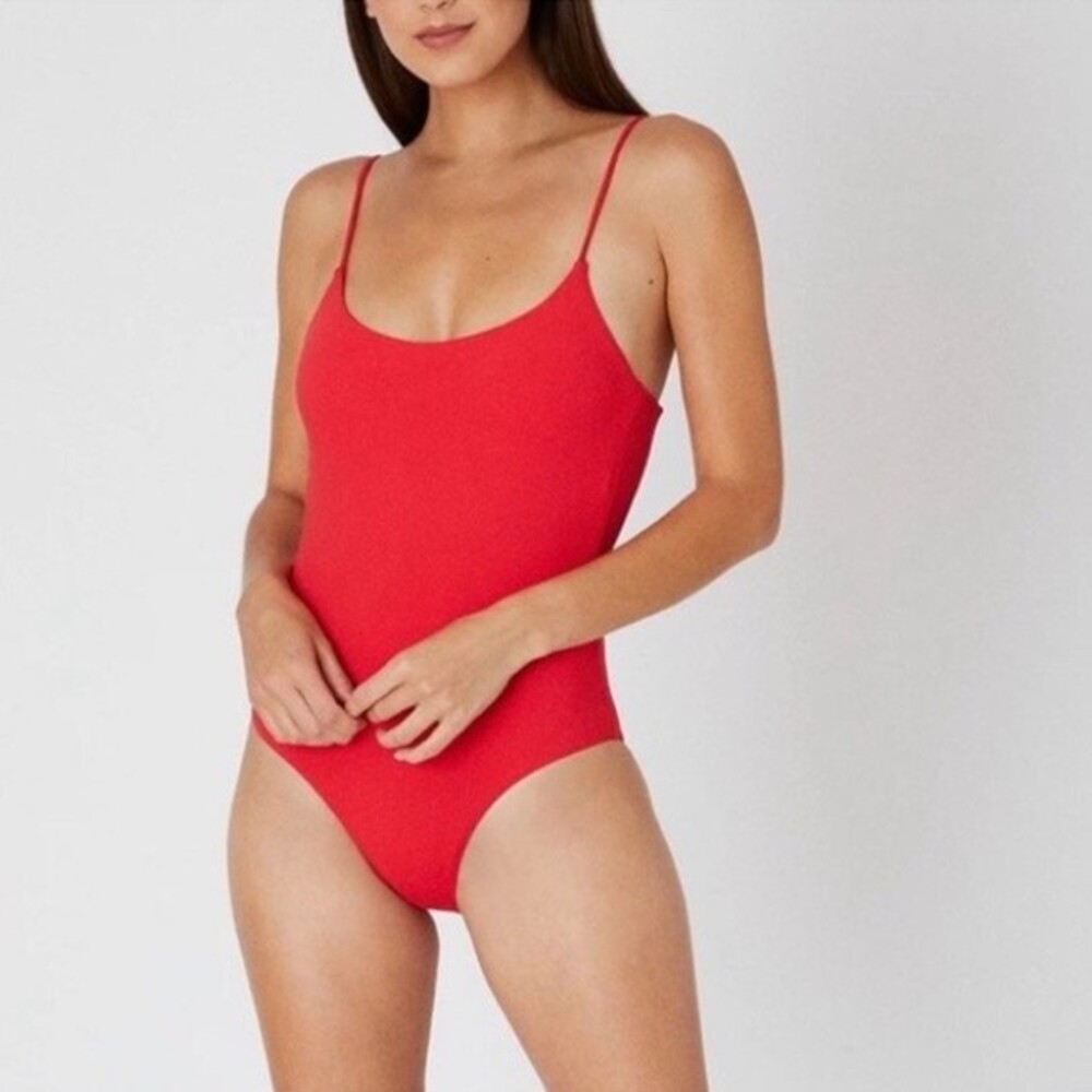 NEW Onia One-Piece w/ Tags Gabriella Rib One Piece Swimsuit Red Pink Vacation XS